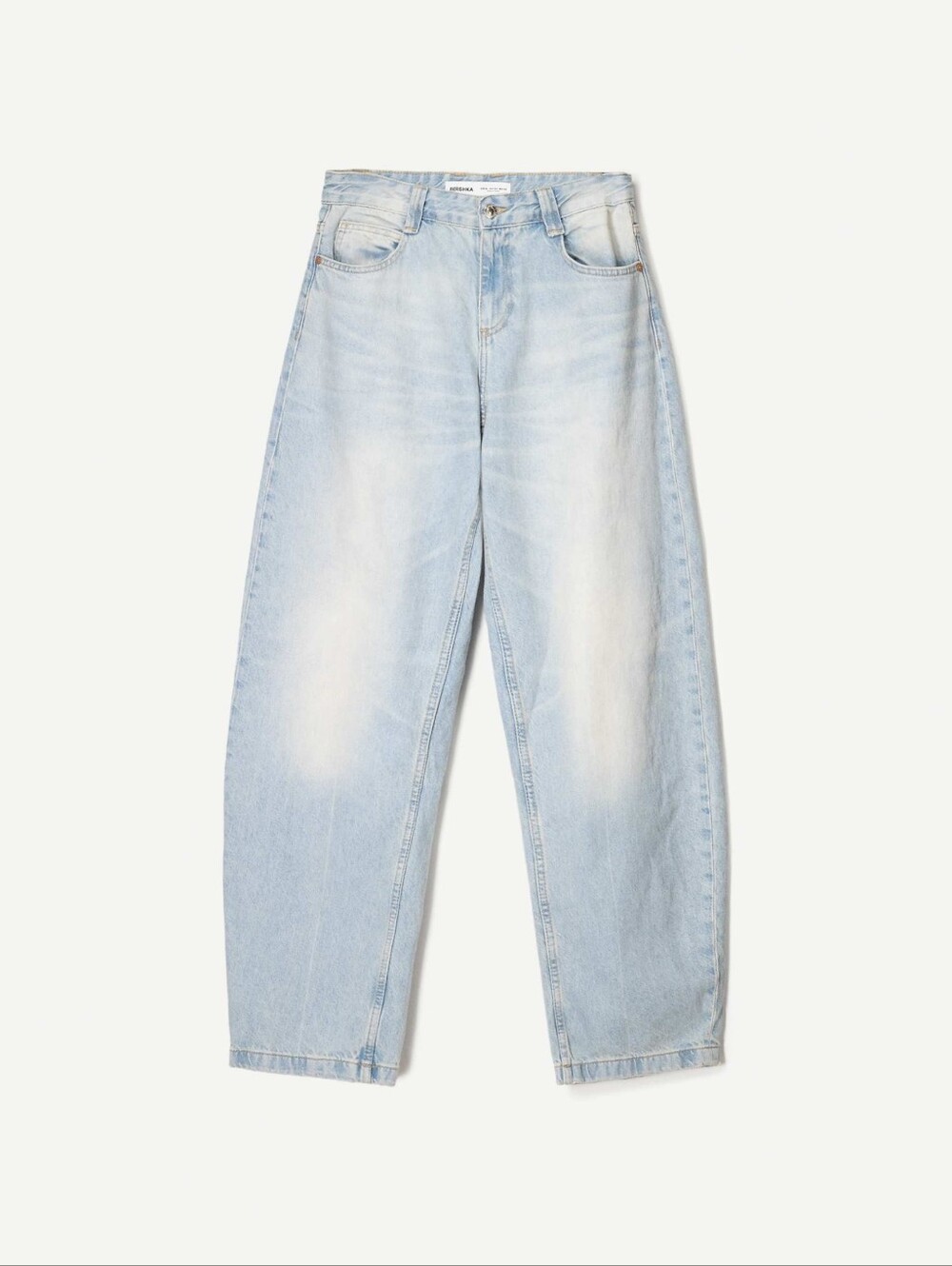 Bershka Baggy Balloon Fit Barrel Jeans Light Wash